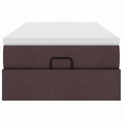Ottoman bed met matras 100x200cm stof donkerbruin