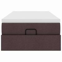Ottoman bed met matras 100x200cm stof donkerbruin - thumbnail