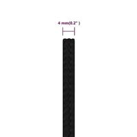 VidaXL Werktouw 4 mm 25 m polyester zwart - thumbnail