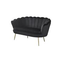 Bank Chanelle Zwart 136 cm - thumbnail