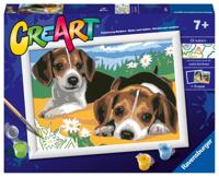 Ravensburger CreArt Schilderen op Nummer Beagle Puppies - thumbnail