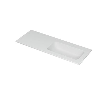 INK Aspekt Wastafel Porselein Rechts Zonder Kraangat - 1200x450x15 mm - Mat Wit