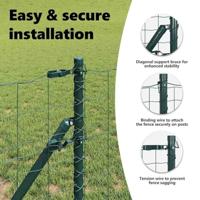 VidaXL Hek met paal groen 0,6 x 25 m staal en pvc - thumbnail