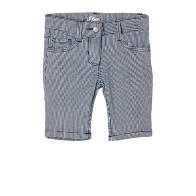 s.Oliver gestreepte slim fit short blauw/wit