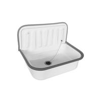 Uitstortgootsteen BWS Burton 50,5x33x37 cm Plaatstaal Glans Wit - thumbnail