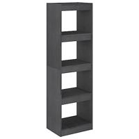 Boekenkast/kamerscherm 40x30x135,5 cm grenenhout grijs - thumbnail