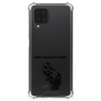 Samsung Galaxy A12 Anti Shock Case Gun Don't Touch My Phone - thumbnail