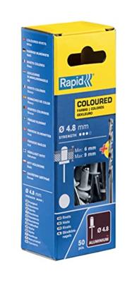 Rapid Blindklinknagels Wit | Ø4,8 x 12 mm | Incl. Boor | 50 Stuks - 5001468 Rapid Blindklinknagels Wit | Ø4,8 x 12 mm | Incl. Boor | 50 Stuks - 5001468
