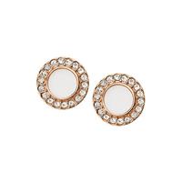Fossil JF02659791 Classics rosékleurige Oorbellen witte steen - thumbnail