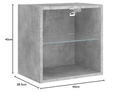 Nachtkastje met LED's wandgemonteerd betongrijs Nachtkastje met LED's wandgemonteerd betongrijs