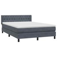 Boxspring met matras fluweel donkergrijs 140x220 cm - thumbnail