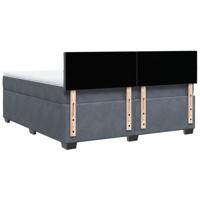 Boxspring met matras fluweel donkergrijs 180x200 cm - thumbnail