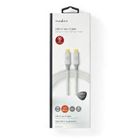 Nedis USB-Kabel | USB-C Male naar USB-C Male | 2 m | 1 stuks - CCTB64020AL20 CCTB64020AL20 - thumbnail