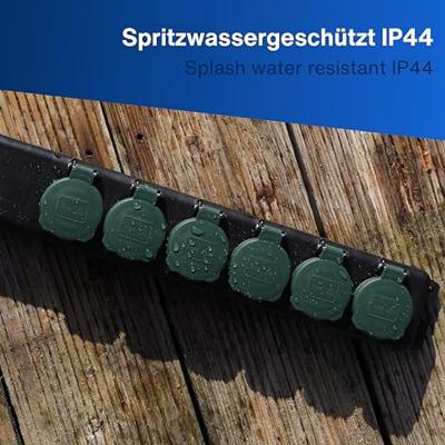 REV 0512469555 Stekkerdoos 6-voudig Zwart, Groen Randaarde stekker 1 stuk(s)