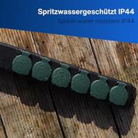 REV 0512469555 Stekkerdoos 6-voudig Zwart, Groen Randaarde stekker 1 stuk(s) - thumbnail