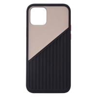 Shop4 - iPhone 12 Hoesje - Back Case Half Transparant Zwart - thumbnail