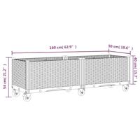 Plantenbak met wielen 160x50x54 cm polypropeen blauwgrijs - thumbnail