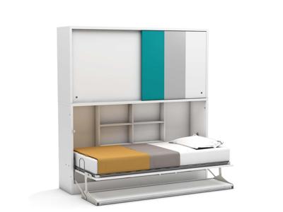 Eenpersoons opklapbed Academy met kastruimte - Verde - Koudschuim matras HR60 - tot 120 KG Eenpersoons opklapbed Academy met kastruimte - Verde - Koudschuim matras HR60 - tot 120 KG