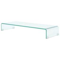 Tv-meubel/monitorverhoger transparant 90x30x13 cm glas - thumbnail