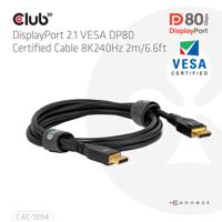 club3D CAC-1094 DisplayPort Verlengkabel [1x DisplayPort stekker - 1x DisplayPort stekker] Meerdere kleuren 2 m - thumbnail