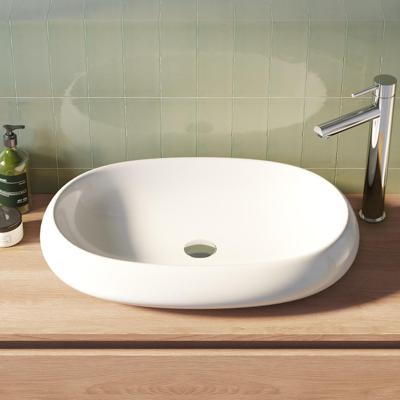 Brauer Cloud Waskom - Plat Ovaal - 63 cm - Keramiek - Hoogglans - Wit