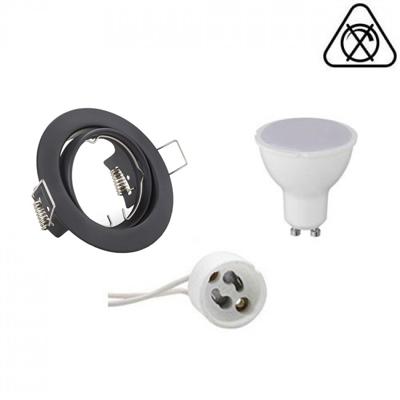 GU10 Inbouwspot Set - Mat Chroom - Rond - Waterdicht IP65 - Philips - CorePro 840 36D - Dimbaar - Aigi - 4W - Natuurlijk Wit 4000K - Ø82mm
