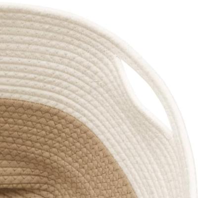 VidaXL Opbergmand ø 40x35 cm katoen beige en wit