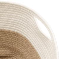 VidaXL Opbergmand ø 40x35 cm katoen beige en wit - thumbnail