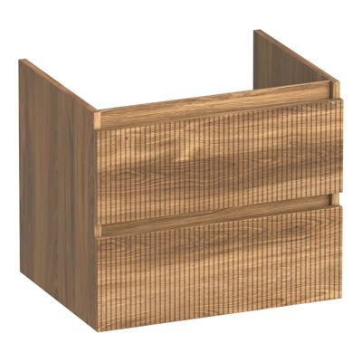 Brauer Joy Wavy - Onderkast - 60 cm - met 2 Softclose Lades Greeploos en 1 Sifon Uitsparing - Honey