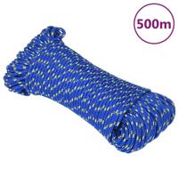 VidaXL Boottouw 4 mm 500 m polypropyleen blauw - thumbnail