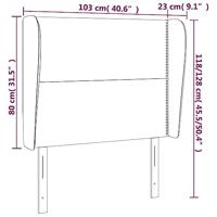 Hoofdbord met randen 103x23x118/128 cm kunstleer grijs - thumbnail