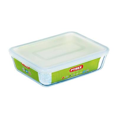 Pyrex cook & freeze glazen ovenschaal + deksel 4l transparant