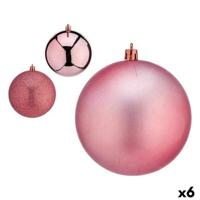 Set kerstballen Roze Plastic 12 x 13 x 12 cm (6 Stuks) - thumbnail