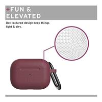 U by UAG [U] DOT Soft Touch siliconen hoes Apple Airpods Pro Case [Wireless Charging Compatible (LED zichtbaar), getextureerd ontwerp, Lightning-aansluiting afdekking, karabijnhaak] aubergine - thumbnail