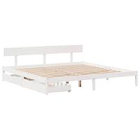 Bedframe zonder matras massief grenenhout wit 180x200 cm - thumbnail