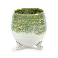 Serax Bloempot-Sierpot Crème-Olijf groen-Groen D 11.5 cm H 12.5 cm - thumbnail