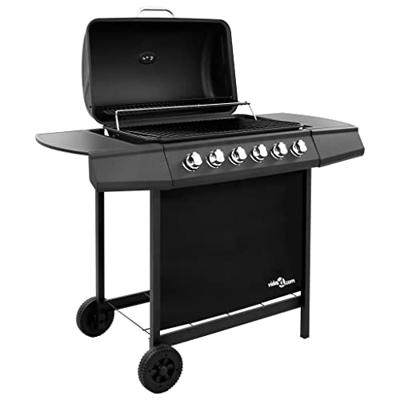 Gasbarbecue met 6 branders zwart - thumbnail