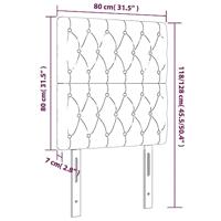 Hoofdborden 2 st 80x7x78/88 cm stof donkergrijs - thumbnail