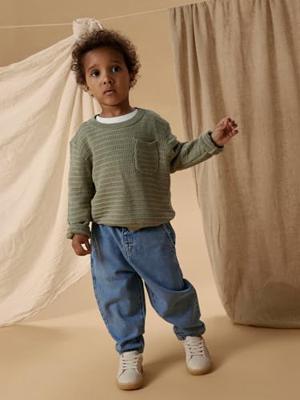 Gebreide trui jongen LIL'ATELIER MINI van katoen korstmos
