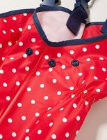 Playshoes regenbroek verstelbaar Stippen Rood-128 - thumbnail