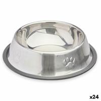 Voerbak voor honden Mascow Grijs Zilverkleurig Rubber Metaal 18 x 4,5 x 18 cm 35 x 0,03 x 25 cm (24 Stuks) - thumbnail