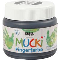 Creativ Company Mucki vingerverf, zwart, 150 ml/ 1 doosje - thumbnail