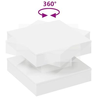 Salontafel 360 graden draaibaar 50x50x34,5 cm wit Salontafel 360 graden draaibaar 50x50x34,5 cm wit