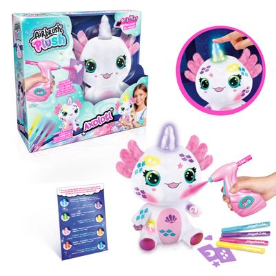 Airbrush Pluche Axolotlcorn Oplichtend Airbrush Pluche Axolotlcorn Oplichtend