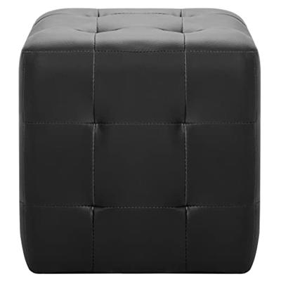 VidaXL Poef 2 st 30x30x30 cm kunstleer zwart VidaXL Poef 2 st 30x30x30 cm kunstleer zwart