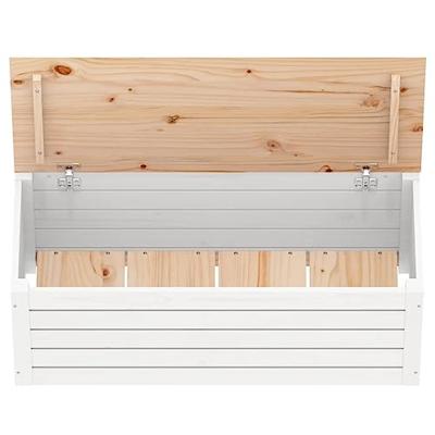 Opbergbox wit 89x36,5x33 cm massief grenenhout Opbergbox wit 89x36,5x33 cm massief grenenhout