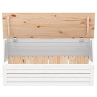 Opbergbox wit 89x36,5x33 cm massief grenenhout - thumbnail