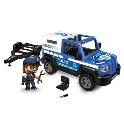 Famosa Pinypon - politiewagen met trailer, boot en speelfiguur Famosa Pinypon - politiewagen met trailer, boot en speelfiguur