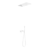 Regendoucheset Tres 3V 3-Weg Mengkraan Met Waterval Handdouche Mat Wit - thumbnail