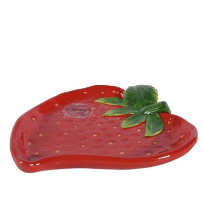 Gebaksbord Aardbei 17x14,5x3cm
